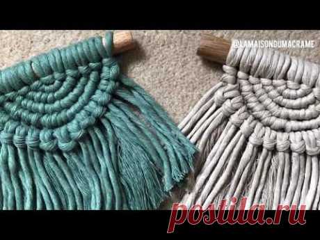 Semi- lunar / semi circular mini macrame wall hanging tutorial.