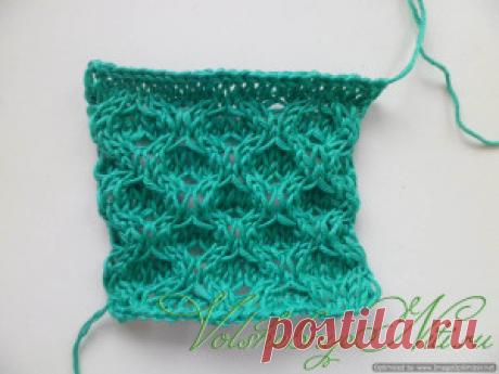 Узор &quot;Гофры&quot; (&quot;Соты&quot;) спицами. Описание, схема вязания.