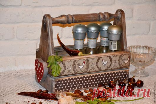 Купить ПЕТУШКИ - коричневый, короб, короб ящик, короб для чая, короб для кухни, Короб для мелочей