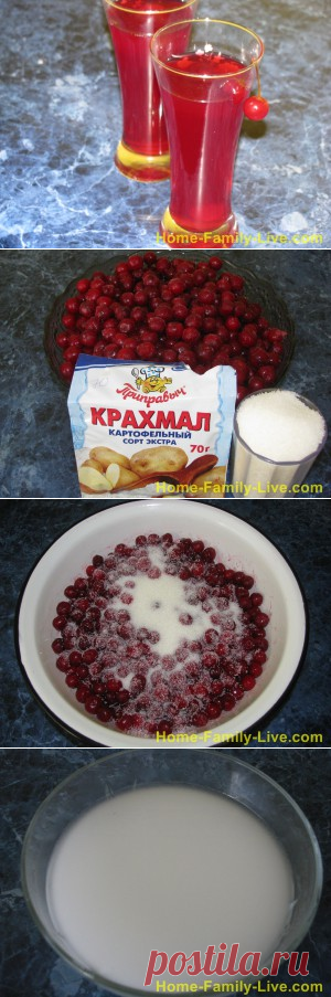 Вишневый кисель/Сайт с пошаговыми рецептами с фото для тех кто любит готовить