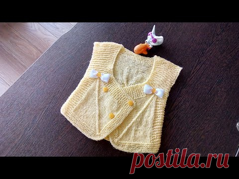 Жилетка для девочки из 1 мотка