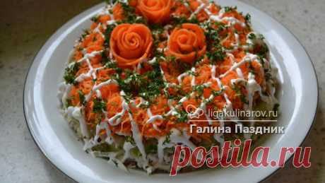 Салат "Капризуля" из дайкона, курицы, моркови - рецепт с фото пошагово