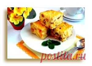 Запеканка из пшена , творога и кураги