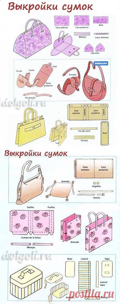 Сумки своими руками - выкройки для пошива из ткани или кожи
