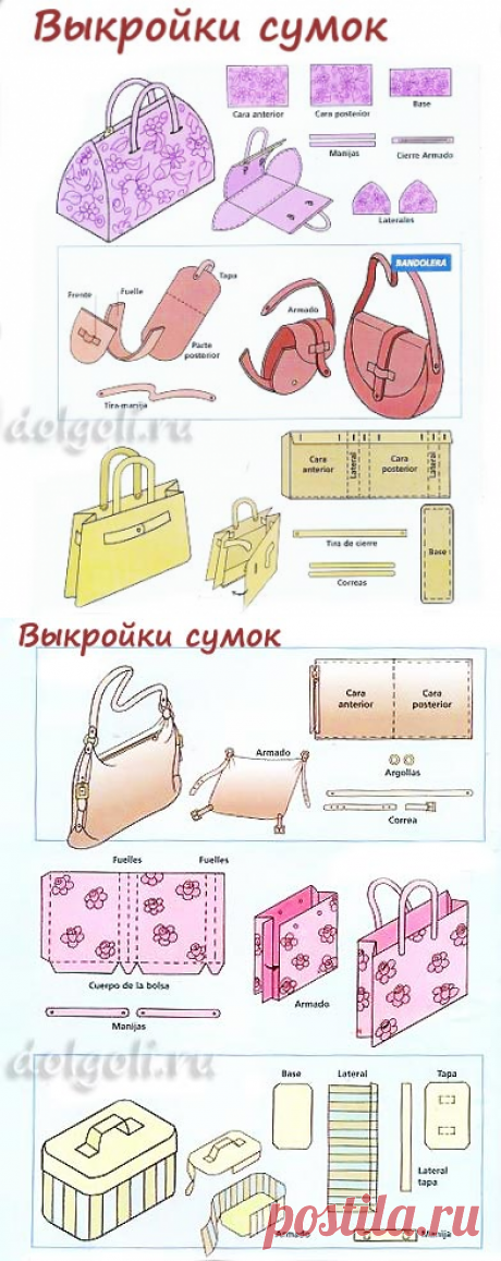 Сумки своими руками - выкройки для пошива из ткани или кожи