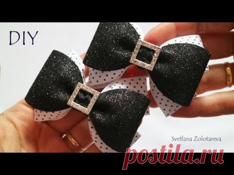 Шаблон бантика СВОИМИ РУКАМИ из фоамирана Классические черно белые