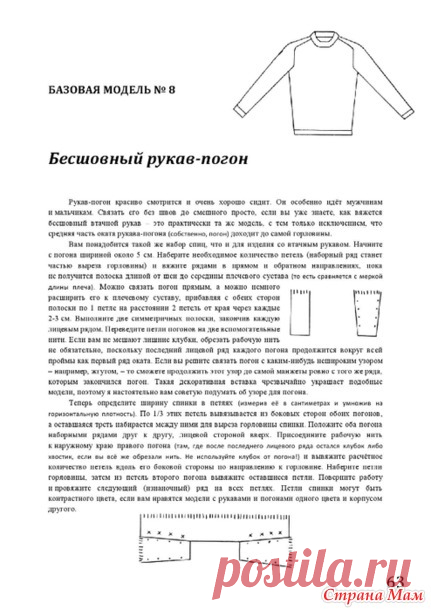Вязание сверху вниз. Реглан-погон. - Вязание - Страна Мам