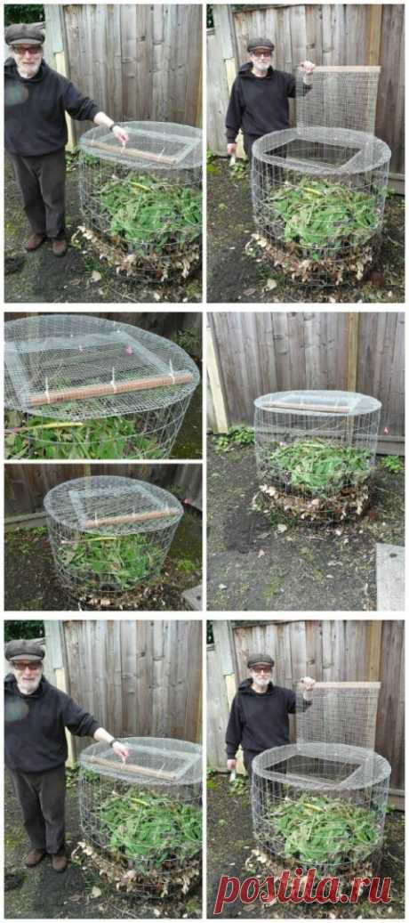 Простой компостер из проволочной сетки