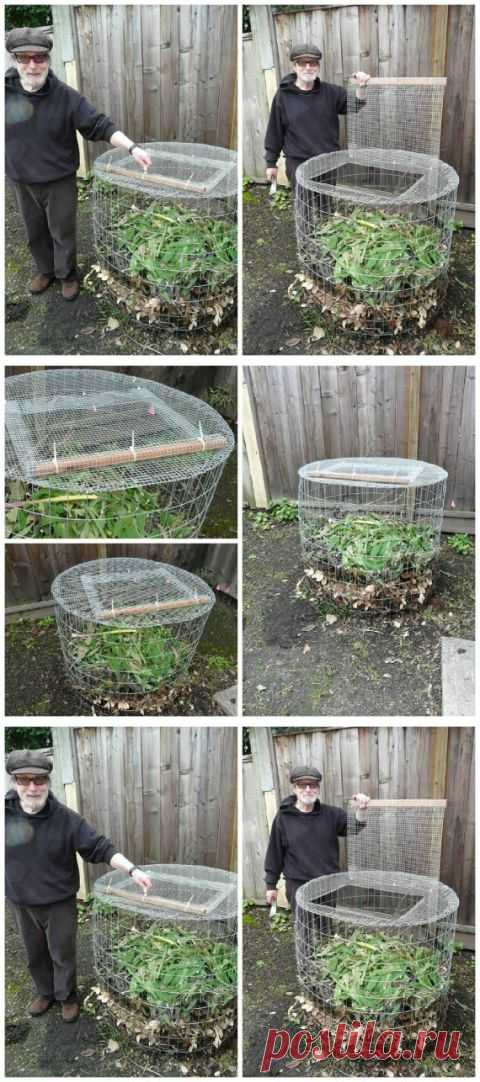 Простой компостер из проволочной сетки