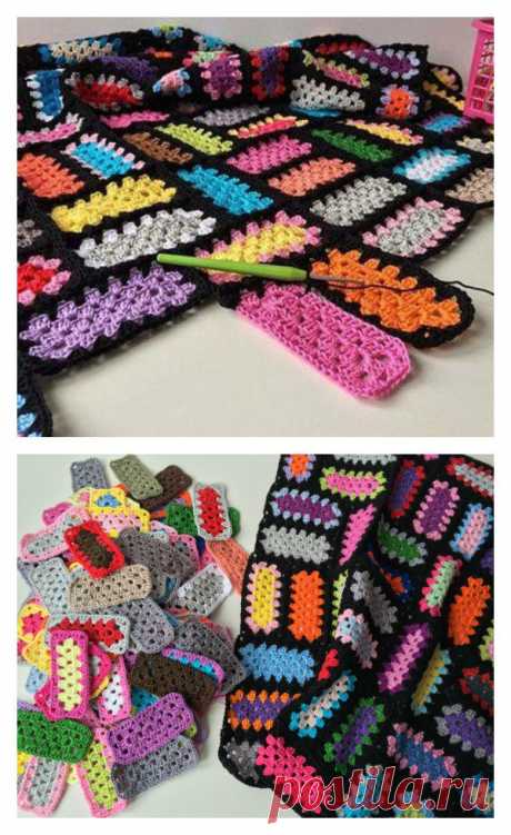 Rectangle Granny Square Free Crochet Pattern