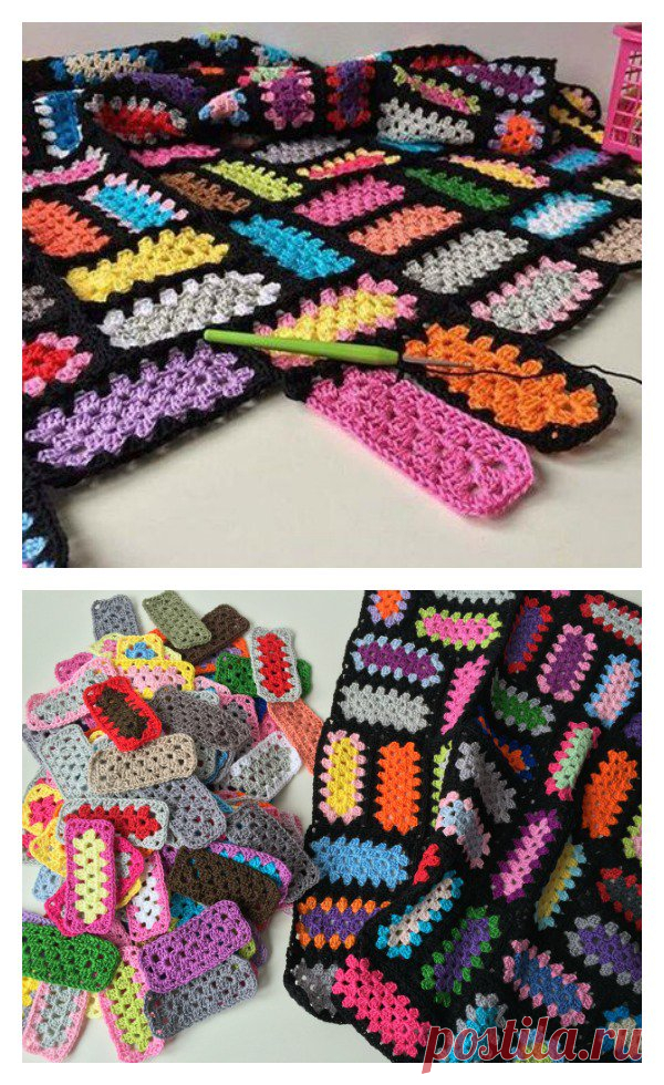 Rectangle Granny Square Free Crochet Pattern