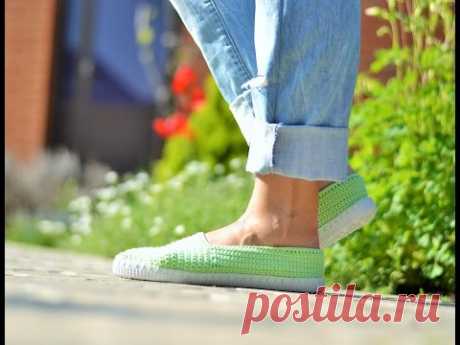 Эспадрильи крючком. Часть 1/ Crochet Espadrilles. Part 1
