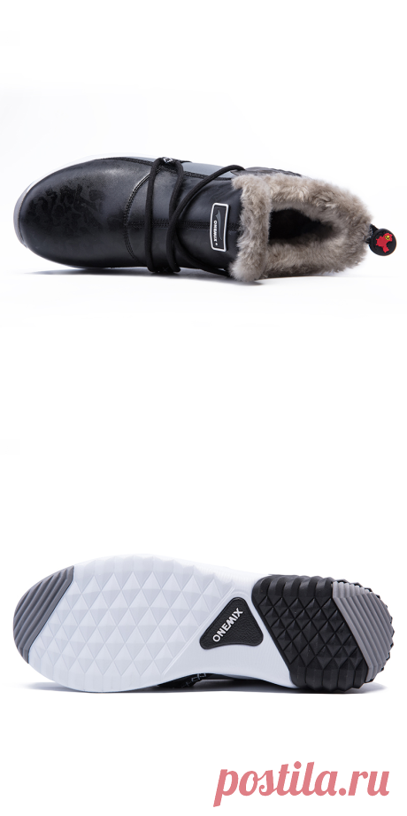 Promotion Black/Gray/White Boots ONEMIX Winter Snow Men's Shoes