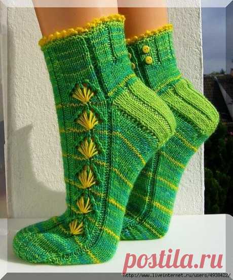 Носочки &amp;#171;Одуванчик&amp;#187; (Вязание спицами) &amp;#8212; Журнал Вдохновение Рукодельницы