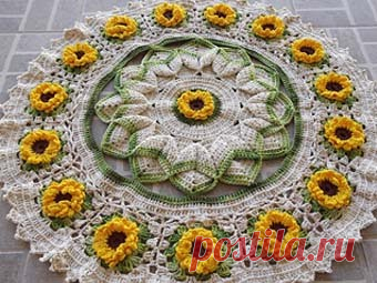 Круглые вязаные коврики своими руками - Учимся Делать Все Сами