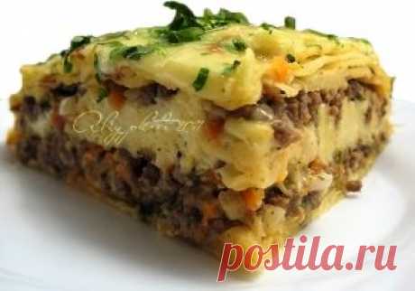 115. Мясной пирог из тонкого лаваша