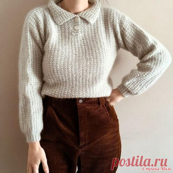 Рубашка поло в винтажном стиле Dorotha. Спицы. - ВЯЗАНАЯ МОДА+ ДЛЯ НЕМОДЕЛЬНЫХ ДАМ - Страна Мам