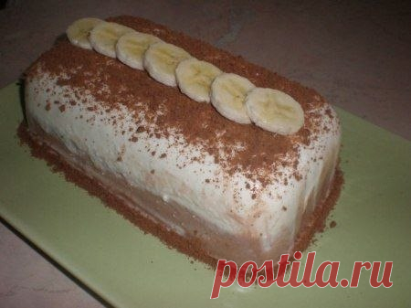 Очень вкусный, творожный десерт с бананом