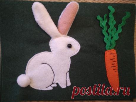 Шью маленькую книжку из фетра. Страница 1 - "Зайчик" | Русалочьи безделушки | Яндекс Дзен