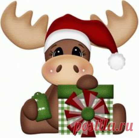 Silhouette Online Store: christmas moose with present print…