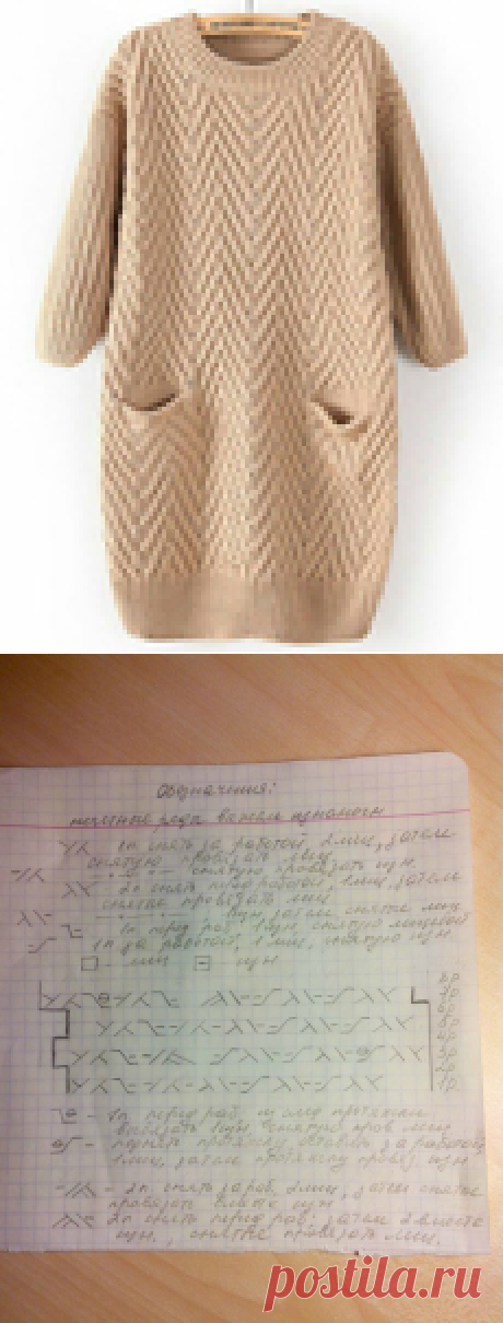 Пуловер спицами (узор елочка)