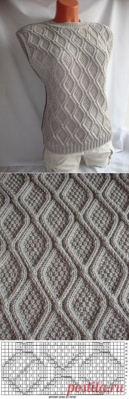 Жилет спицами. Схема