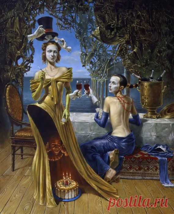 Illusions of Absurdity. Magician Birthday, Michael Cheval (Михаил Хохлачев), арт галерея живописи. Страница get.