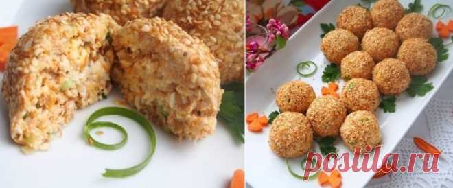 Салатные шарики «А-ля мимоза» - очень вкусные, нежные, украсят любой праздничный стол!