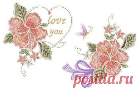 Hibiscus Delight Set, 10 Designs - 3 Sizes! | Wedding | Machine Embroidery Designs | SWAKembroidery.com