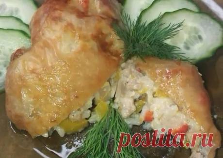 Фаршированные куриные окорочка - пошаговый рецепт с фото. Автор рецепта Анастасия Головина . - Cookpad