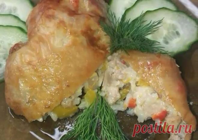 Фаршированные куриные окорочка - пошаговый рецепт с фото. Автор рецепта Анастасия Головина . - Cookpad
