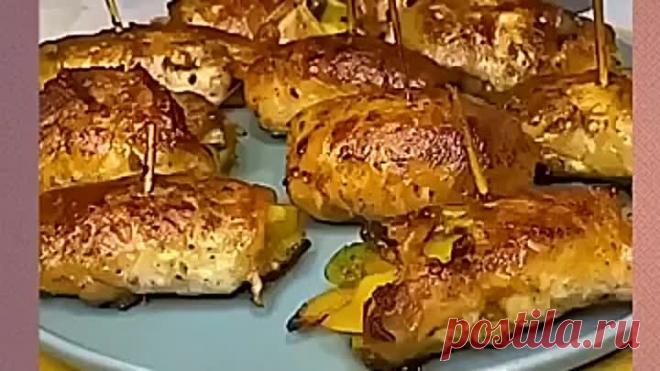 Закуска из мясных рулетиков с картофелем