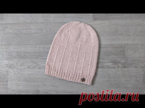 Женская шапка спицами