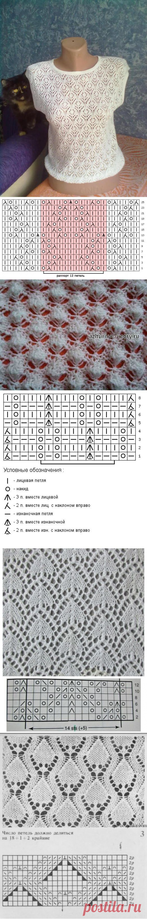 Ажурные узоры спицами из белоснежной пряжи | Вязание, рукоделие, хобби | Яндекс Дзен