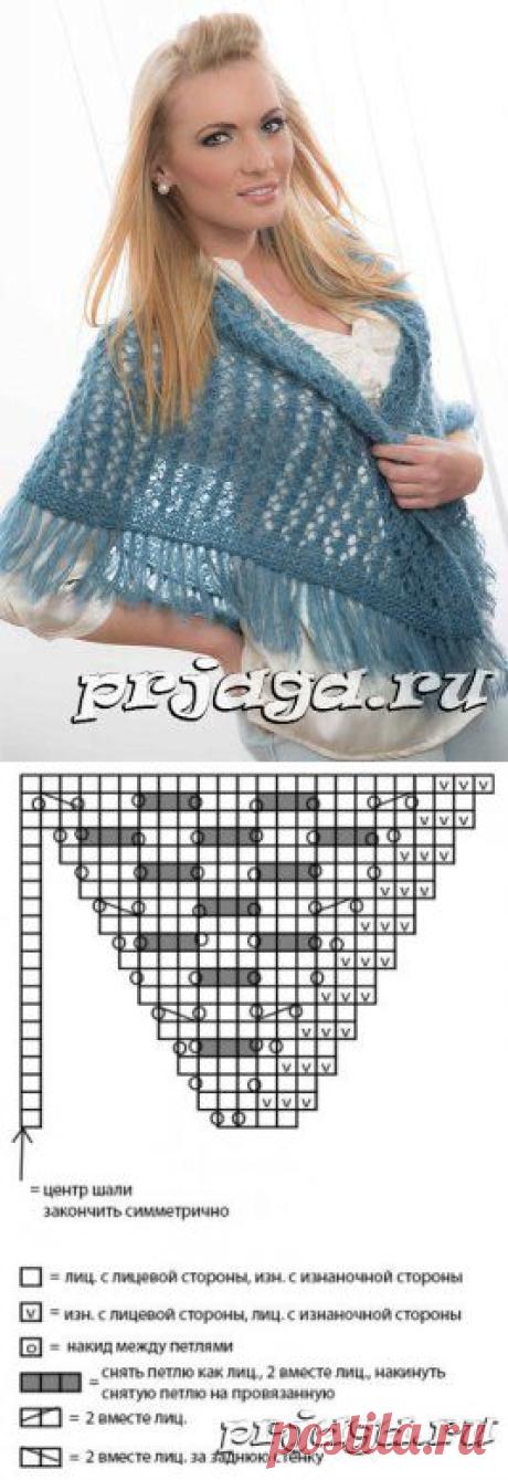 Шаль из Кид мохера, спицами