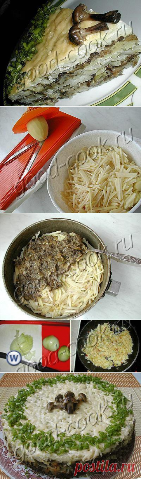 картофельный торт с грибами, рецепт приготовления
