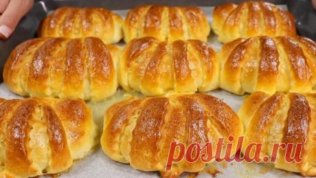 Пуховые БУЛОЧКИ С ЯБЛОКАМИ! Всегда удачное тесто! Простой РЕЦЕПТ домашних булочек!