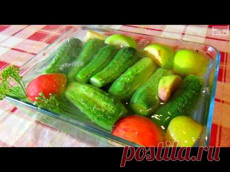 Быстрый РЕЦЕПТ МАЛОСОЛЬНЫХ ОГУРЦОВ.  ОГУРЦЫ с ЯБЛОКОМ За Сутки!!! Быстро, Просто, Вкусно!