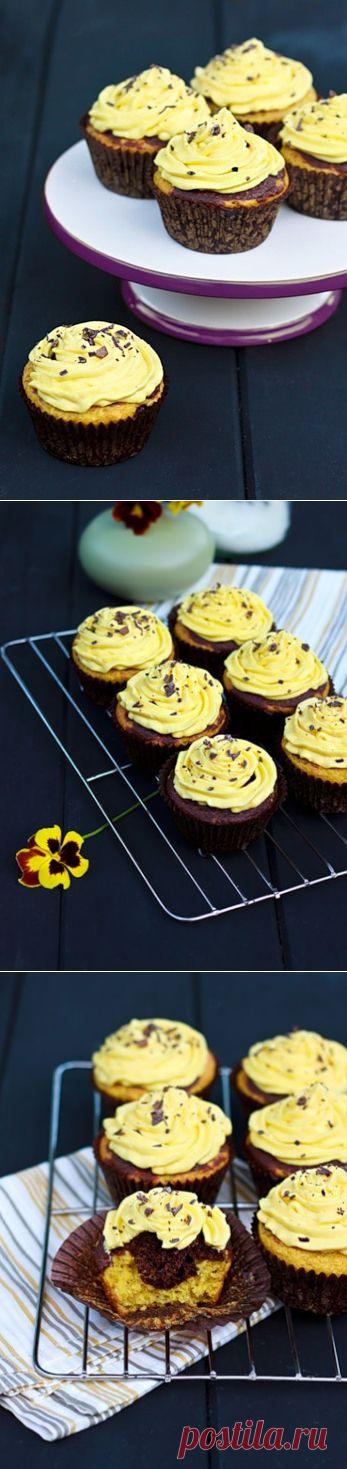 Рецепты | | Бананово-шоколадные маффины с банановым кремом