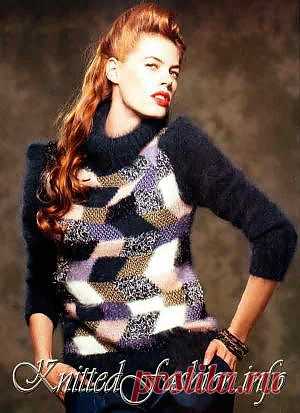 Свитер в технике пэчворк - KnittedFashion.info - Модное Вязание
