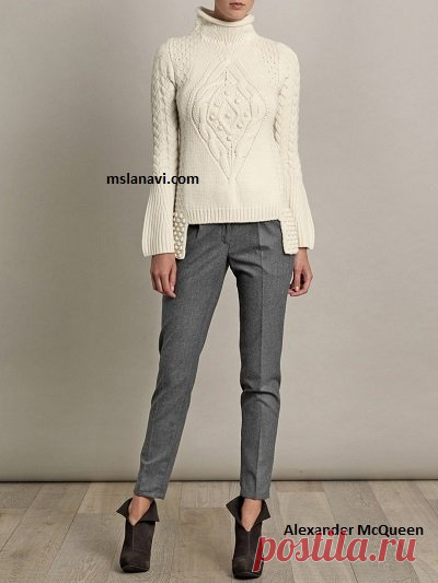 Оригинальный пуловер спицами от Alexander McQueen - Вяжем с Лана Ви