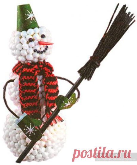 Весёлый снеговик. Делаем игрушку из бумаги своими руками