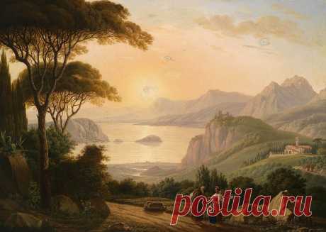 ПЕЙЗАЖ В ЖИВОПИСИ СТАРЫХ МАСТЕРОВ \18\
Antoni Lange (1779-1844) attributed
Southern Landscape with decorative figures in the foreground