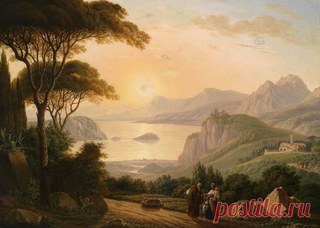 ПЕЙЗАЖ В ЖИВОПИСИ СТАРЫХ МАСТЕРОВ \18\
Antoni Lange (1779-1844) attributed
Southern Landscape with decorative figures in the foreground