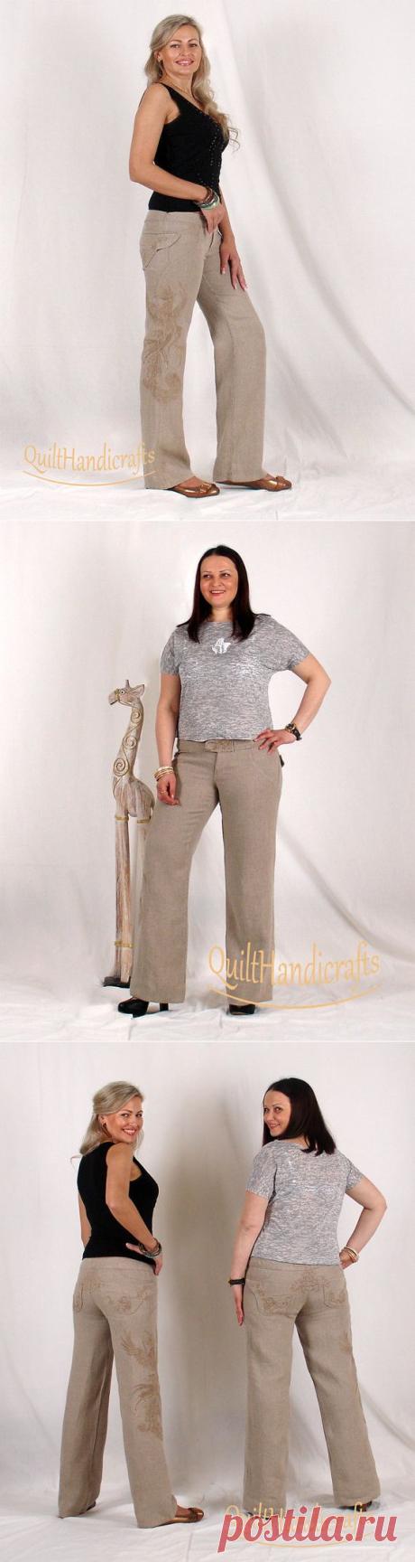 Pure linen loose pants for woman Women by QuiltHandicrafts on Etsy