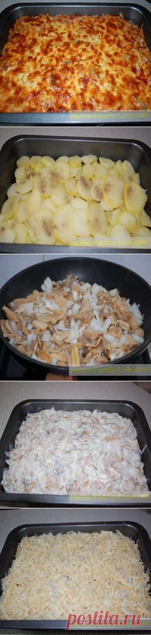 Запеченная картошка с грибами - Кулинарные рецепты