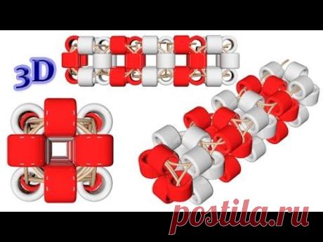 Квадратный жгут из бисера/Tutorial: Square harness. 3D урок - YouTube