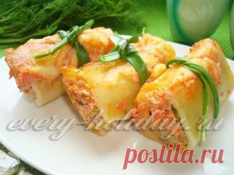 Каннеллони, фаршированные грибами и свининой