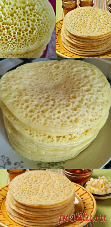 Марокканские блинчики — такие нежные и такие вкусные. Они просто тают во рту!