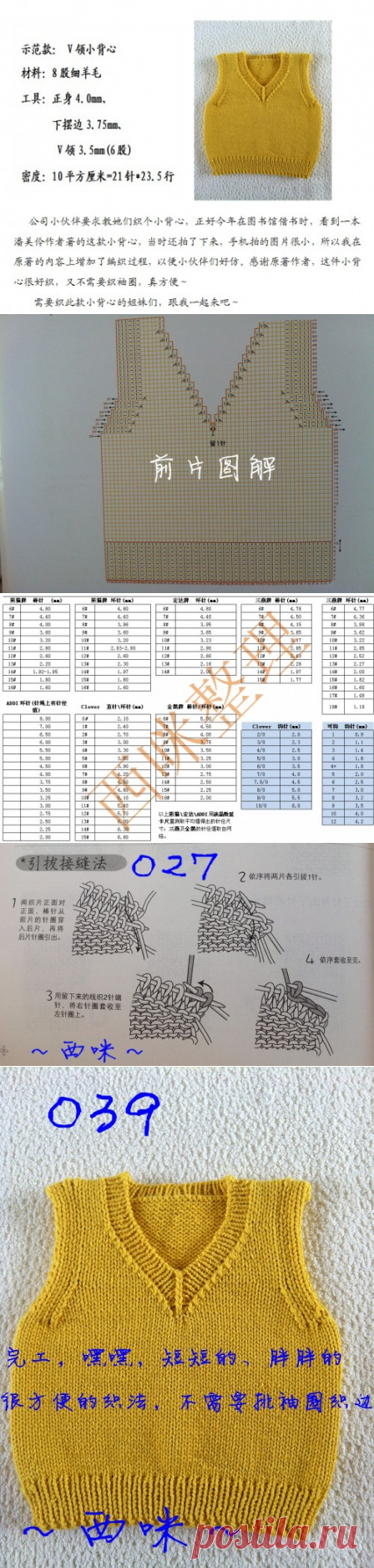 [0-1岁] 一款好织的小背心 附详细教程